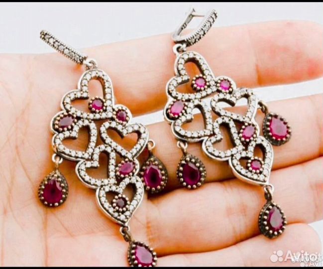 Серьги длинные серебро