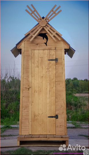 Уличный туалет деревянный TOP230