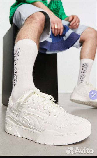 Белые кроссовки Кеды Puma Slipstream Blank Canvas