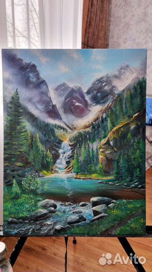 Картина маслом на холсте горный пейзаж