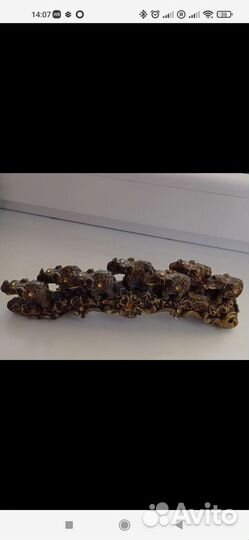 Сувенир Семь слонов на бивне со стразами из Египта