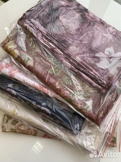 Тюль готовый в цветочек