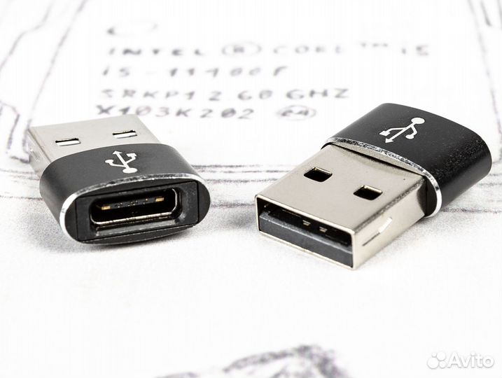 Переходник USB3.0 Type-A (мама) USB Type-C (папа)