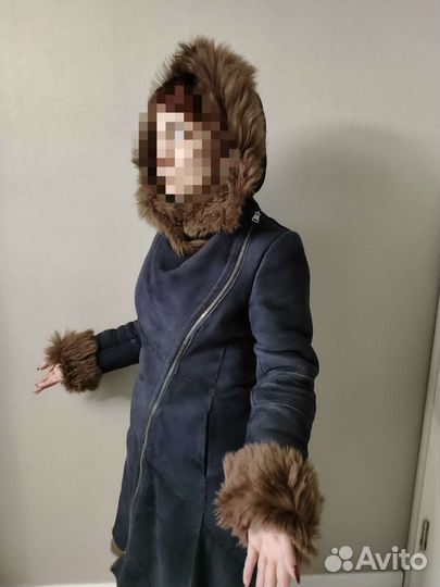 Дубленка женская с капюшоном