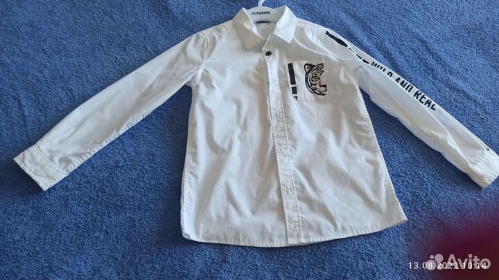 Белая рубашка для мальчика 122 размер