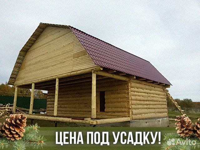 Сруб дома из бревна ручной рубки не бруса 6x8