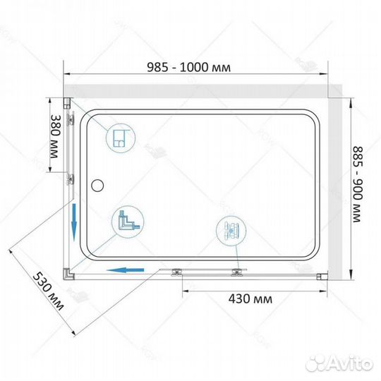 Душевой уголок RGW Classic CL-44 100x90