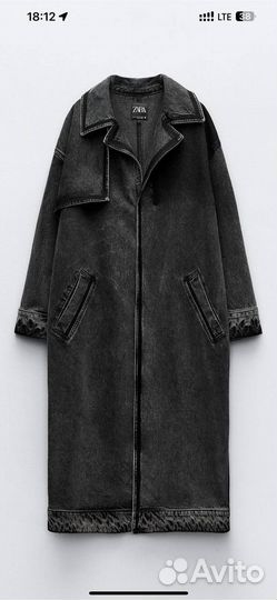 Джинсовый тренч zara новый