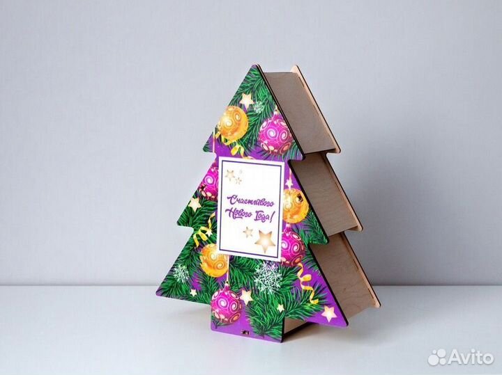 Коробка деревянная Ёлочка