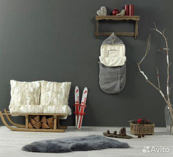 Конверт на выписку серый сканди шерстяной