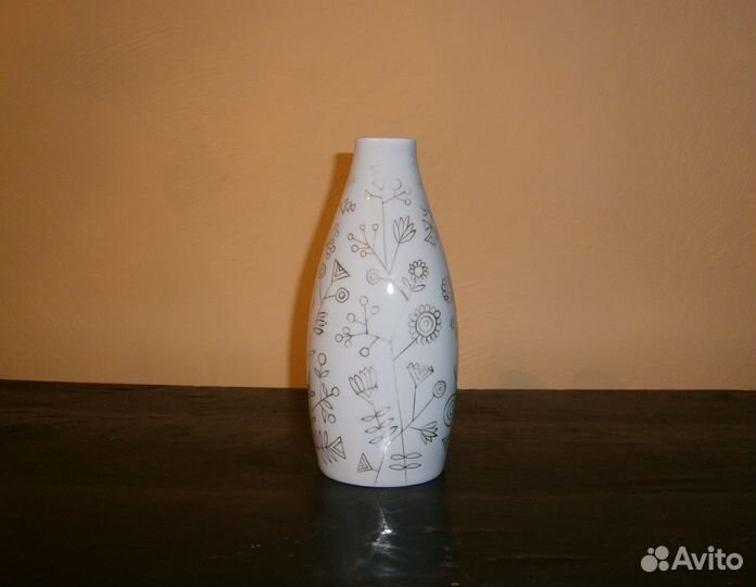 Ваза Полевые цветы лфз Городецкий золотая ветка