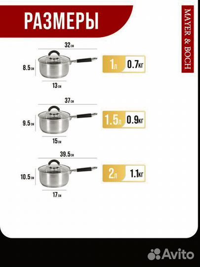 Набор кастрюль из нержавеющей стали
