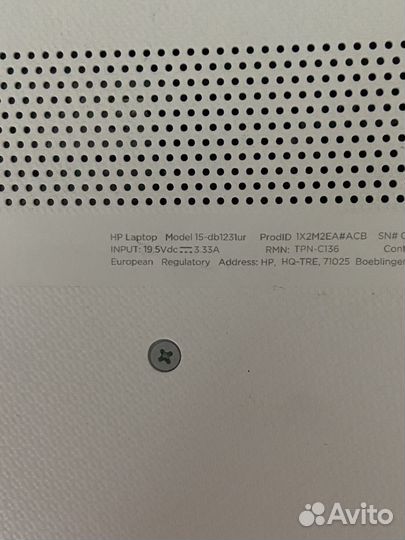 Ноутбук HP Laptop Model 15-db1231ur