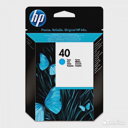 Картридж HP 40 Cyan голубой оригинальный Hewlett