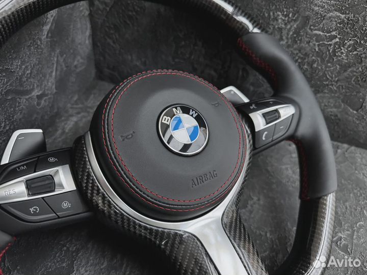 Рули BMW F серии. Строчка, подогрев, карбон Арт П133646682