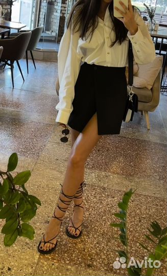 Юбка мини на запах черная