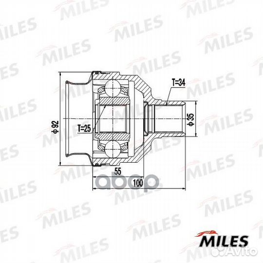 ШРУС opel vectra/saab 900 2.0/2.3 89-98 внутр