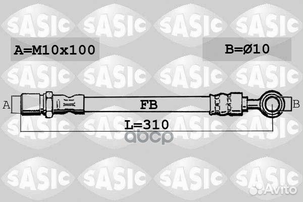 Шланг тормозной hyundai I30 6606108 Sasic