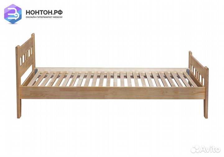 Кровать Массив-2Н с большой спинкой бук