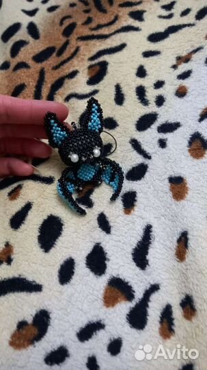 Амигуруми из бисера летучая мышь