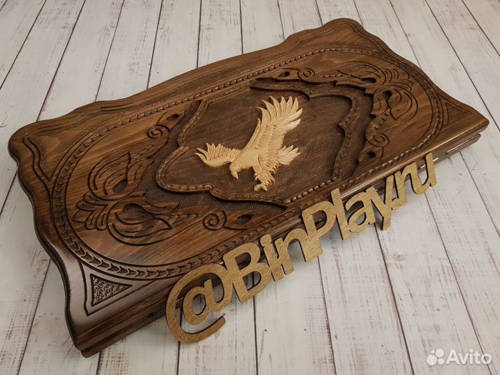 Нарды резные Белый орёл классика