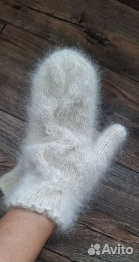 Варежки из пуха самоеда
