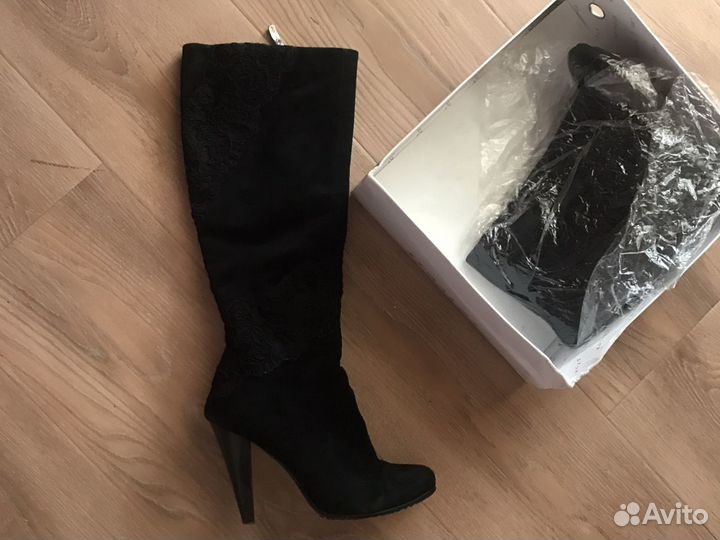 Сапоги натуральная замша