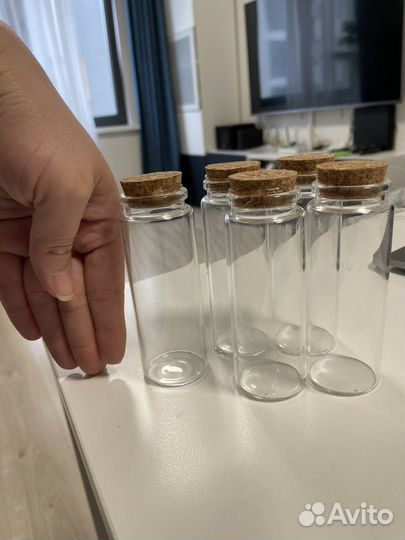 Стекляные баночки с пробковой крышкой