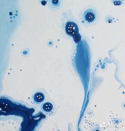 Картина акрилом. Абстракция. Капли