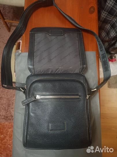 Сумка мужская натуральная кожа через плечо