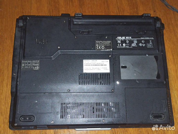 Ноутбук на запчасти asus m51k