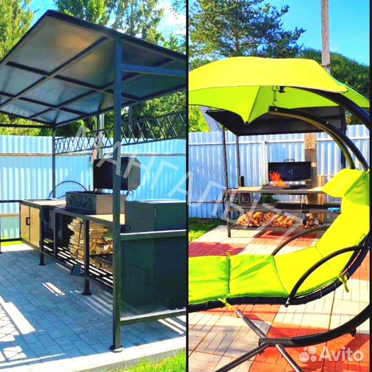 Мангал с печью под казан