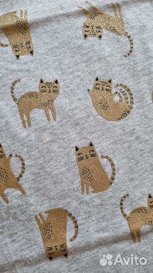 Ткань кулирка коты глиттер 0.5 м