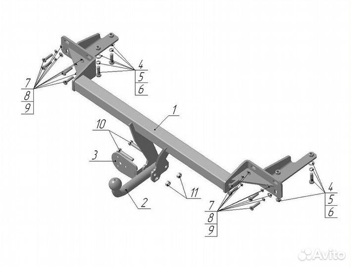 Фаркоп Nissan almera classic (2006) (AvtoS NS 14)