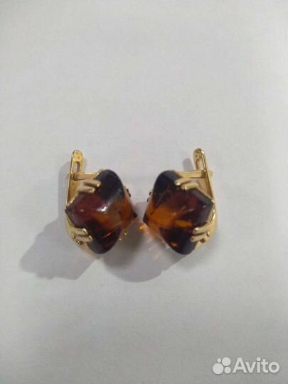 Янтарные серьги