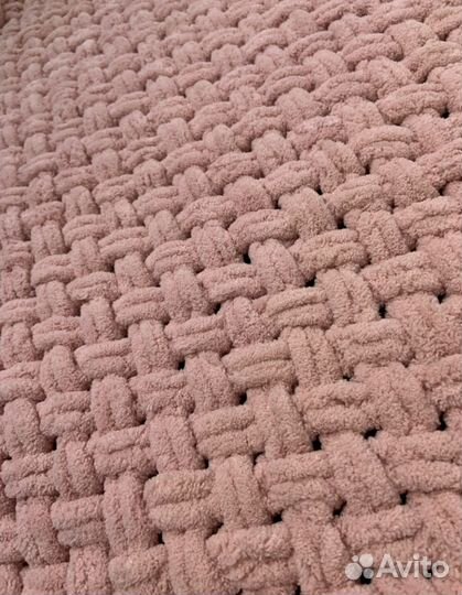 Плед детский вязаный, плюшевой плед, ручной работа