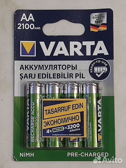 4 aкумулятора AA Varta Ready to Use 2100mAh 1.2V