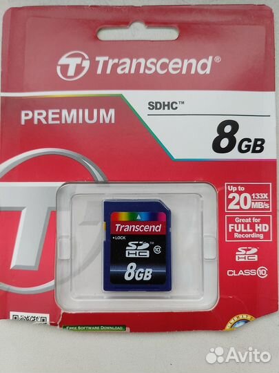 Карта памяти Transcend premium sdhc 8 гб Class 10