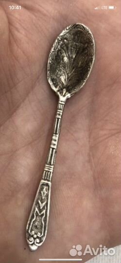 Ложечка серебряная с гравировкой