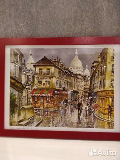 Картина постер с видом Парижа площадь Монмартр