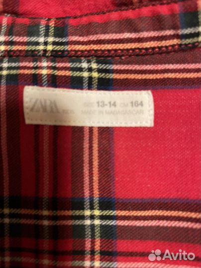 Рубашка в клетку zara подростковая для мальчика