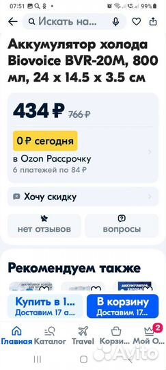 Аккумулятор холода для термосумок