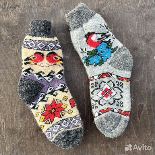 Носки шерстяные «Снегири» 36-43 размера