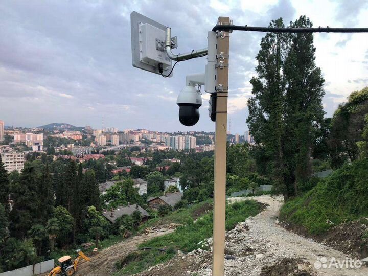 Видеонаблюдение на столб для стройки и не только