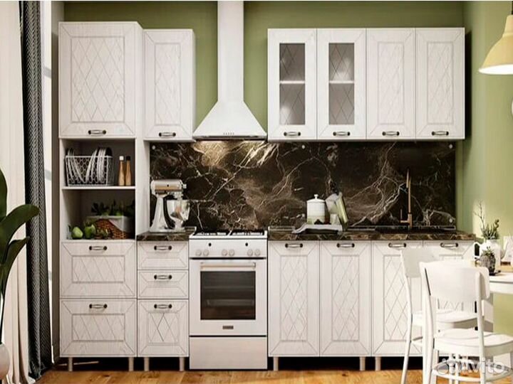 Кухня Афина айс Тумба 6Р1 корп белый, фасад 6Р1