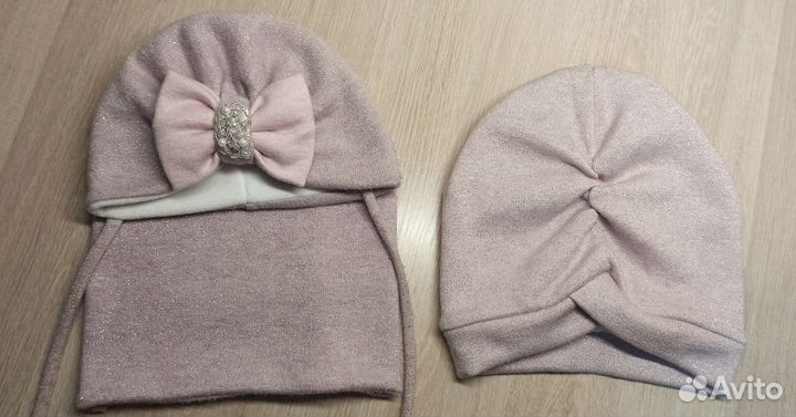Детская шапка со снудом + взрослая шапка для мамы