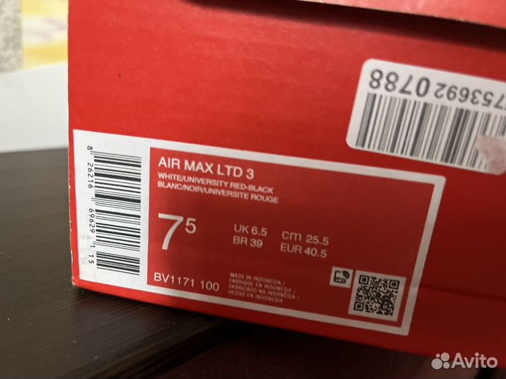 Кроссовки nike air max ltd 3 40,5 оригинал