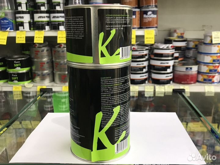 KiWiX 2К Прозрачный акриловый лак X2 1л+0.5л отв