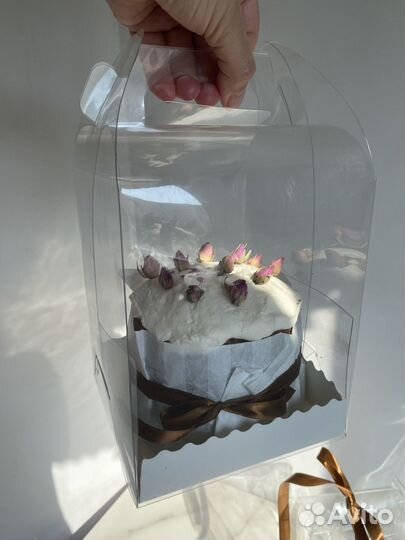 Упаковка для куличей бенто домиков пэт новые