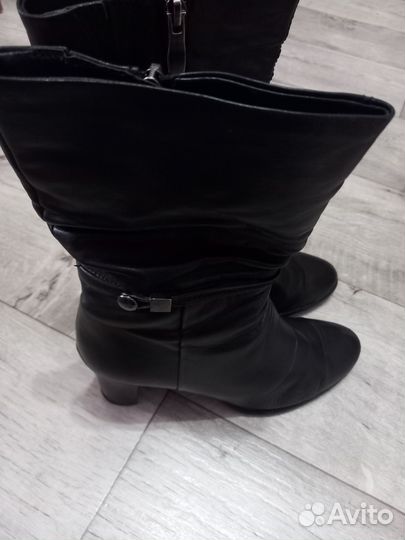 Сапоги женские весна натуральная кожа